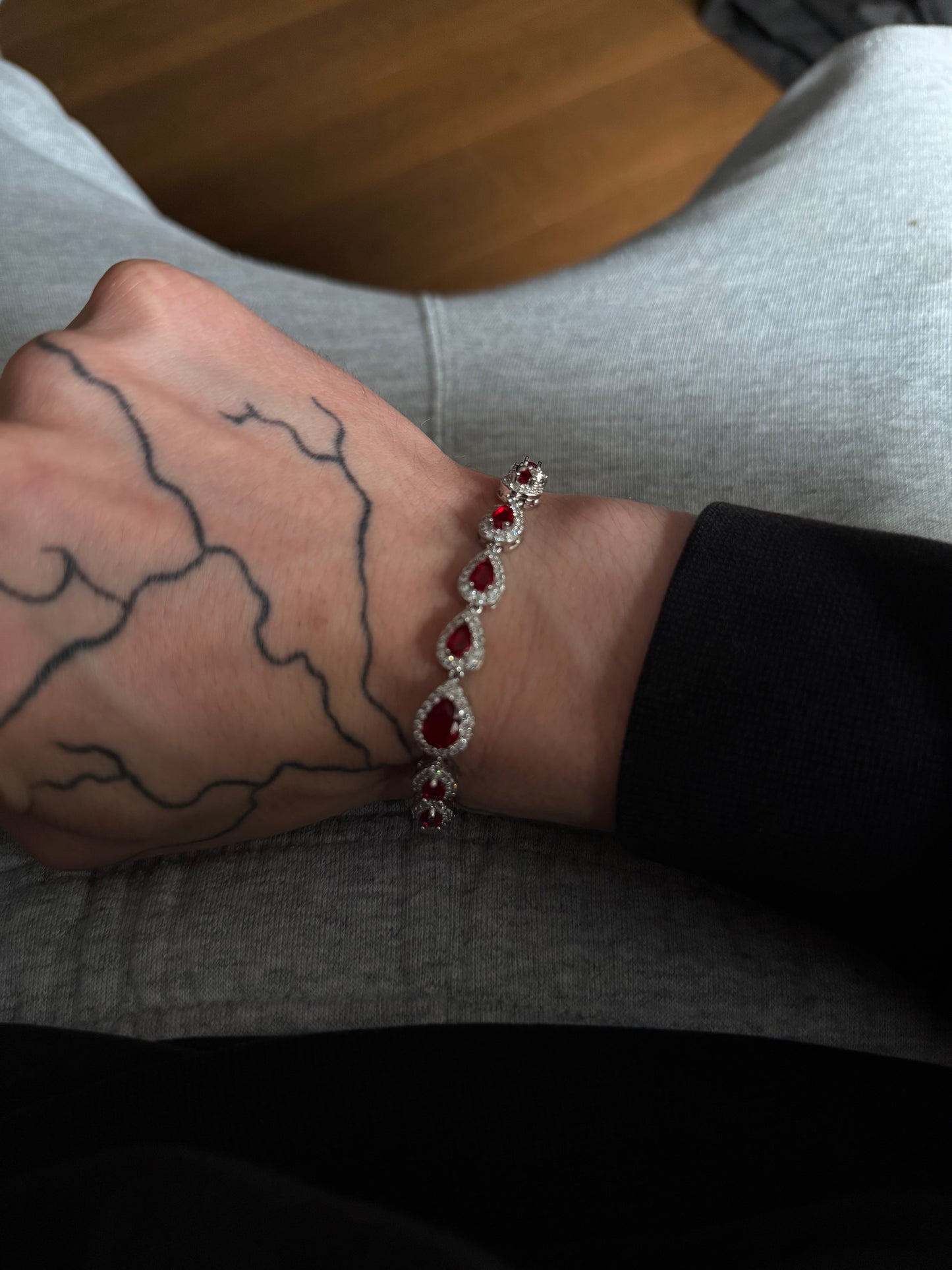 Teardrop Bracelet- Blood Red